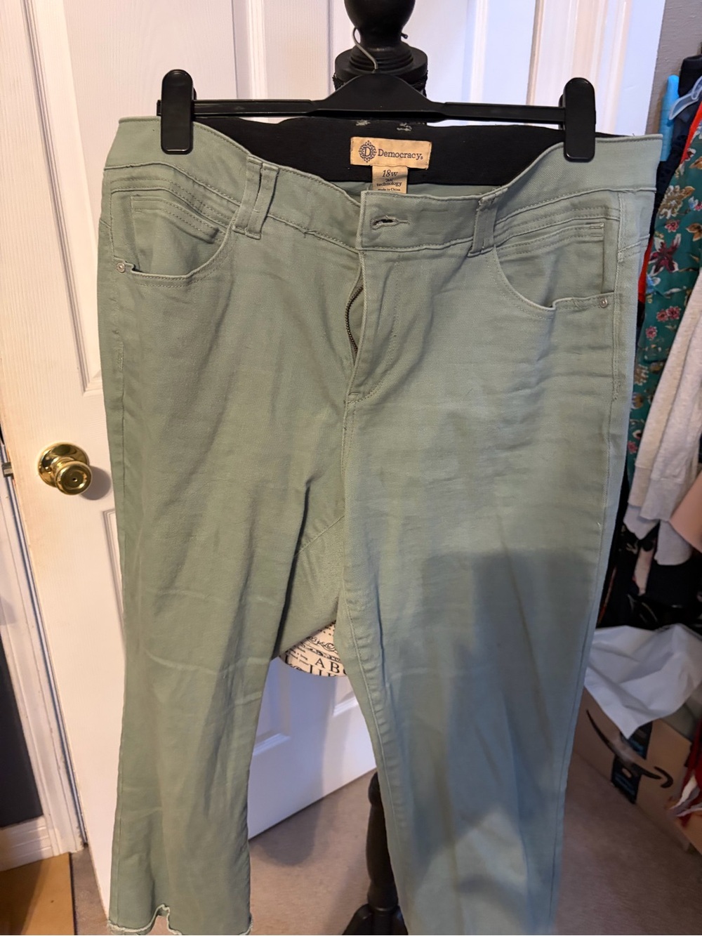 Democracy Light Sage Green Casual Jeans